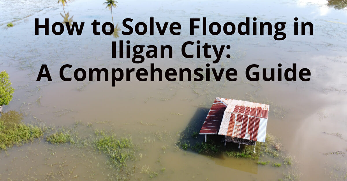 A flooded area in Iligan City shows a partially submerged house as efforts to solve flooding continue.