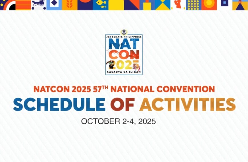 colorful banner with natcon 2025 schedule of activities, october 2 4, 2025 at the center.