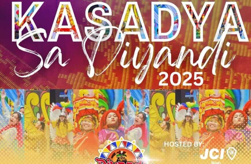 colorful festival poster with dancers and a prize table, reading “kasadya sa diyandi 2025, iligan city.”.