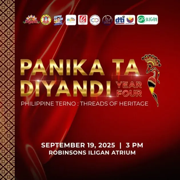 red event poster for panika ta diyandi year four on sept 19, 2025, at robinsons iligan atrium.