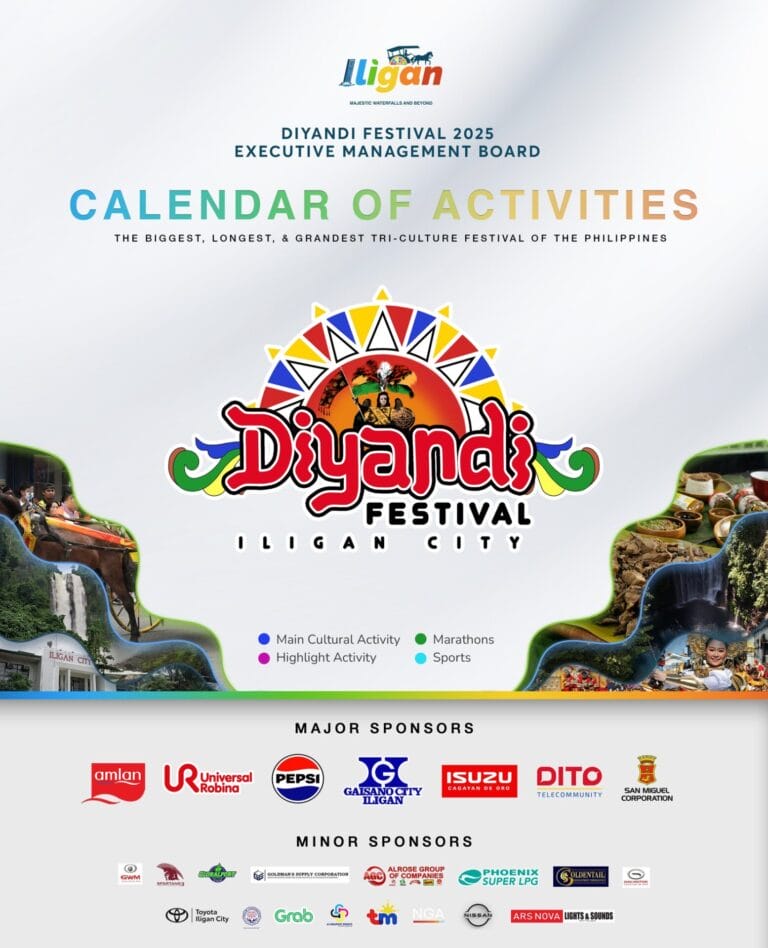 poster for diyandi festival 2025; event title, dates, sponsor logos, and decorative festival images.