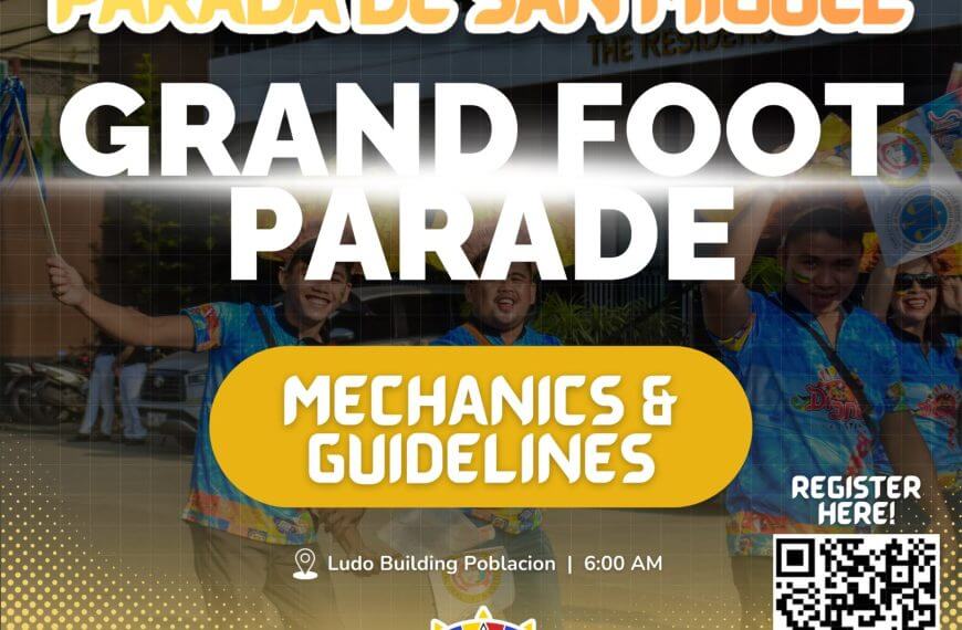 colorful poster for diyandi festivals grand foot parade with event details, qr code, and festive graphics.