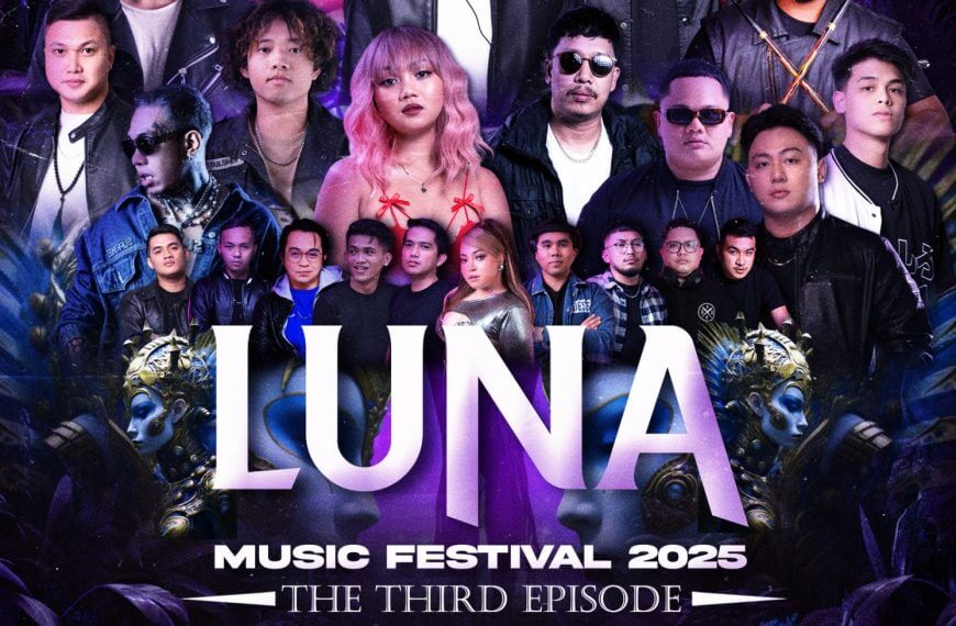 poster for luna music festival 2025 in iligan with artist photos, event details, and a cosmic purple background.
