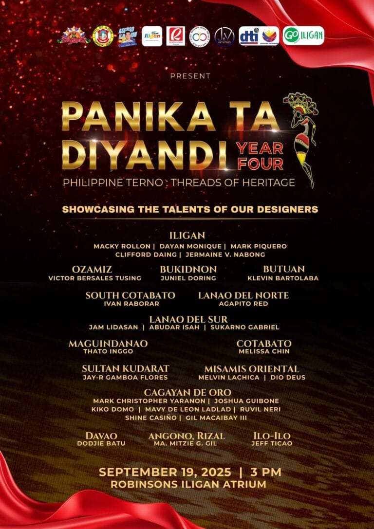colorful event poster for panika ta diyandi four, a fashion show on september 19, 2025, robinsons iligan.