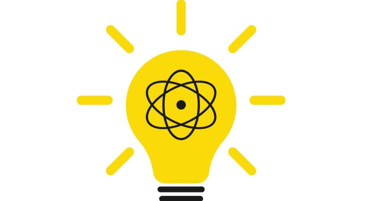 yellow lightbulb with black atomic symbol, inspired by msu iit—best physics university philippines.