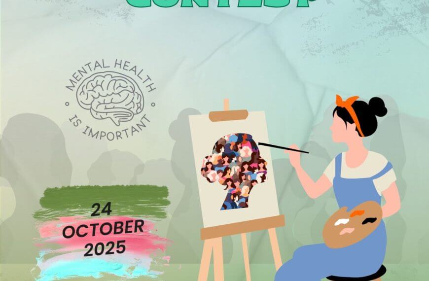 a woman paints a brain on a canvas for a mental health poster contest, set for october 24, 2025.