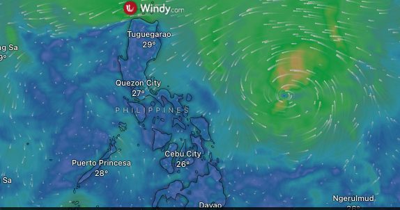 weather map by pagasa shows a swirling tropical depression paolo east of the philippines. residents advised.