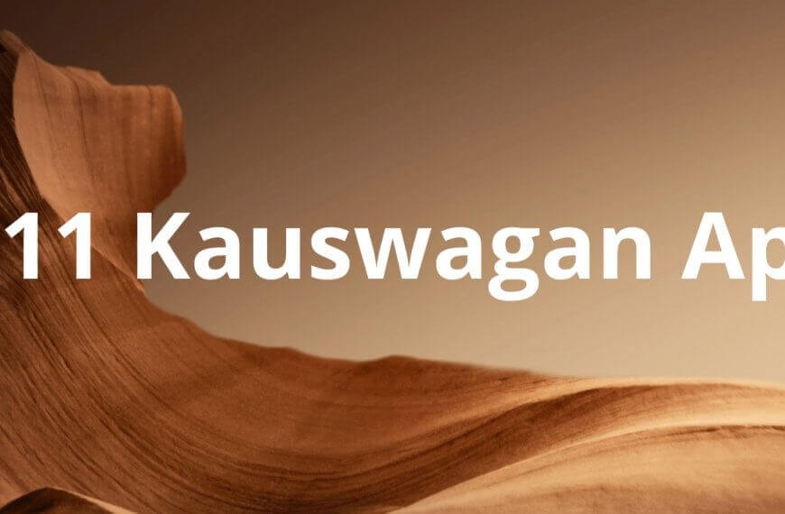 text 311 kauswagan app over a brown, wavy sandstone formation with a soft gradient background.