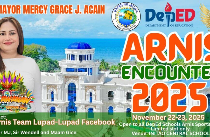 colorful festival event poster for arnis encounter 2025 honoring teachers, with a woman and white building.