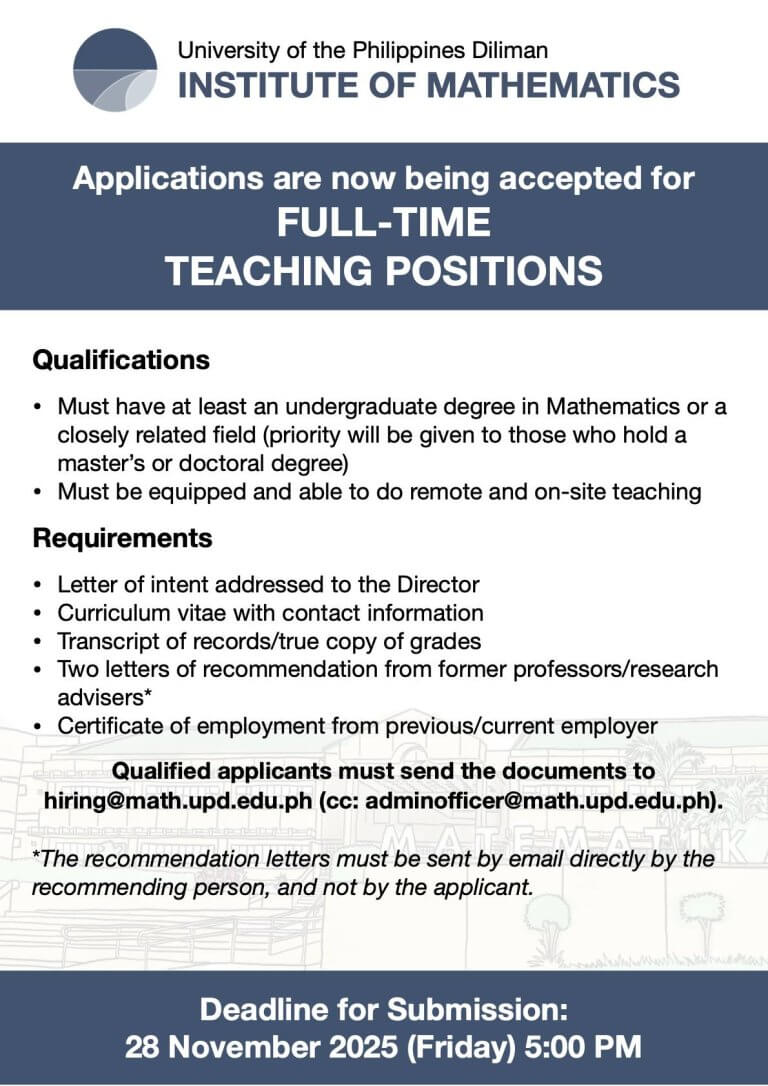 up institute of mathematics hiring full time faculty; lists qualifications, requirements, and nov 28, 2025 deadline.