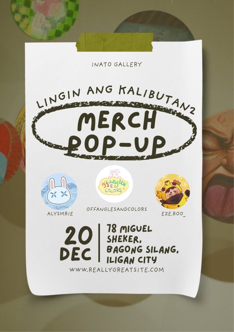 poster for a merch pop up on dec 20 in iligan city, with three illustrated vendor logos.