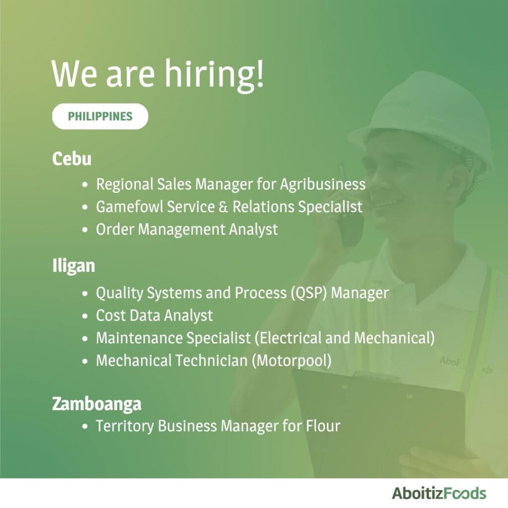 explore career opportunities with aboitiz foods—now hiring in cebu, iligan, and zamboanga!.