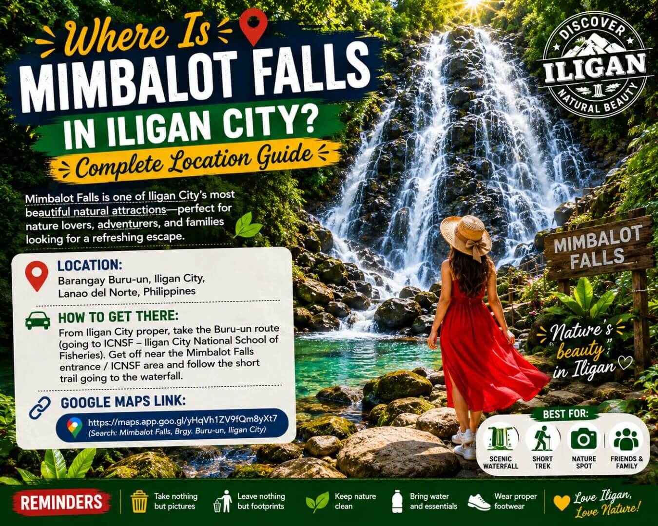 location guide to mimbalot falls in iligan city with directions, reminders, and helpful tourist tips.