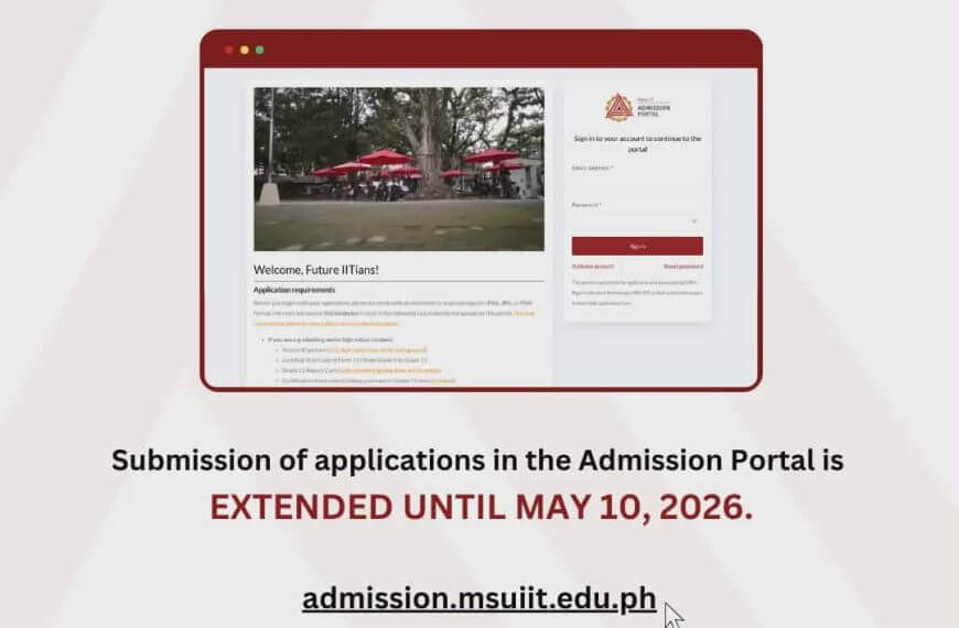 msu iit admission deadline extended to may 10, 2026; apply now via the portal—contact info and link provided.
