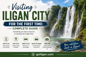 a lush waterfall flows into a turquoise pool beside an iligan city guide for exploring the philippines.