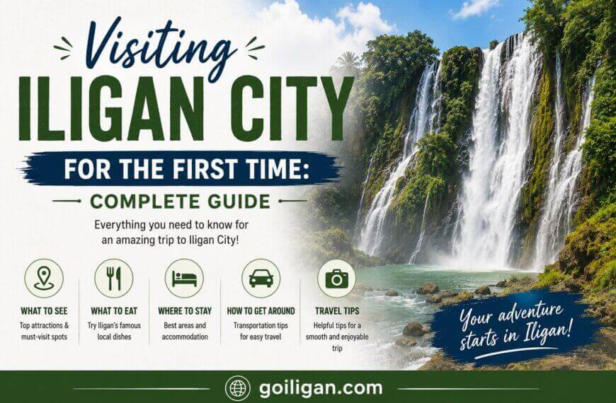 a lush waterfall flows into a turquoise pool beside an iligan city guide for exploring the philippines.