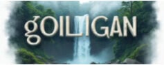 the word goiligan overlaid on a waterfall, surrounded by lush green trees and vibrant greenery.