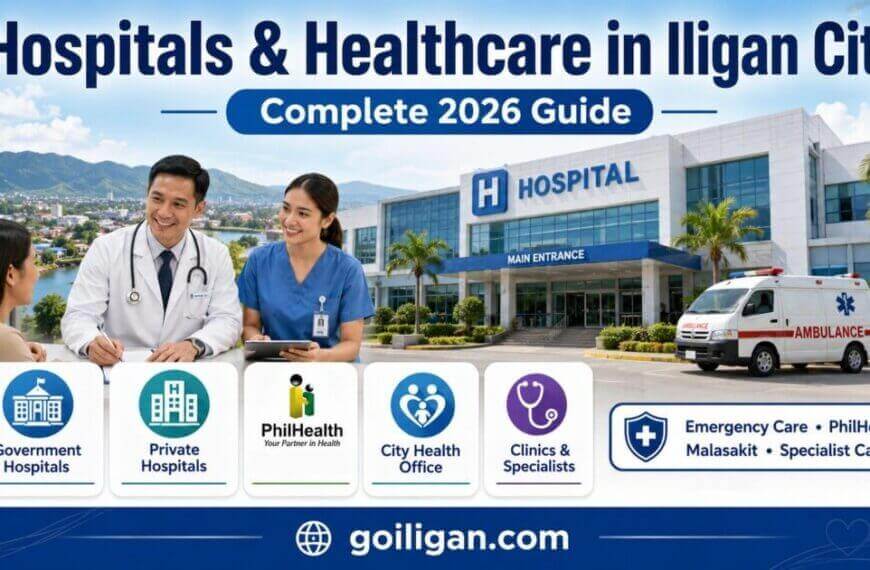three healthcare professionals stand by a hospital and ambulance; an iligan city guide to healthcare in iligan city.